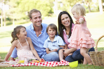 Family Enjoying Picnic Together