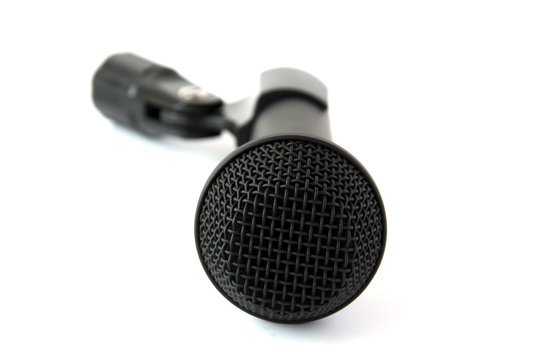 Black dynamic stage microphone