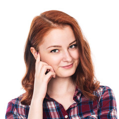 Closeup of a beautiful young red-haired girl