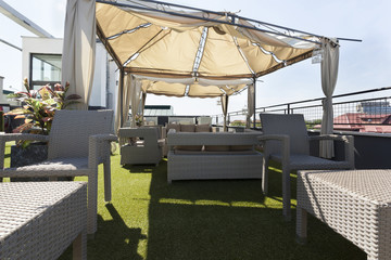 Obraz premium Rooftop terrace cafe