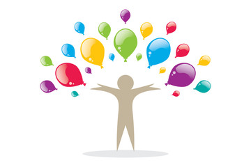 Renkli Balonlar ve İnsan © alozar