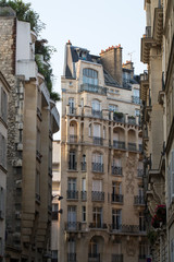 Fototapeta premium corner of of typical house with balcony in Paris, France