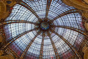 Galeries Lafayette interior in Paris. 