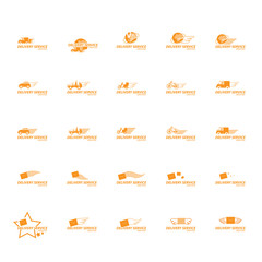 Delivery Service Icons Set - Isolated On White Background - Vector Illustration, Graphic Design, Editable For Your Design