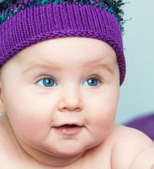 close-up newborn girl