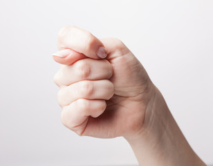 Gesturing hand isolated on white background