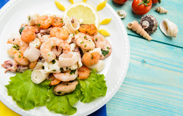 Antipasto di frutti di mare, texture