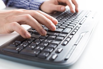 Hand, keyboard, male.