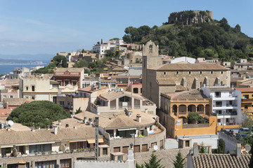 Begur with Castle, a typical Spanish town in Catalonia, Spain.
