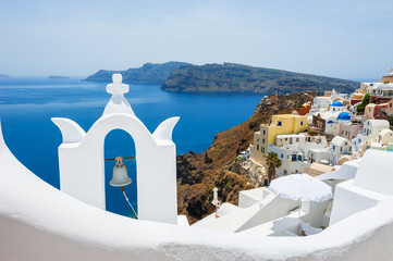 White architecture on Santorini island, Greece.