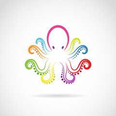 Vector image of an octopus design on white background.