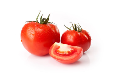 Fresh tomatoes  isolated on white background