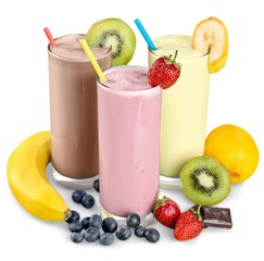 Milk, banana, drink.