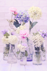 Flowers in bottles 