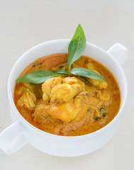 Crab meat curry soup