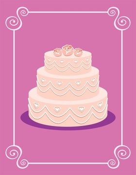 Rom&acirc;ntico bolo de casamento ou festa