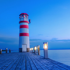 red striped lighthouse