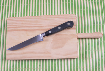 Fork and knife on wood