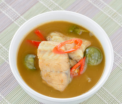 Thai style red fish curry