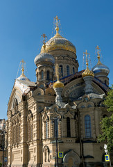 Fototapeta na wymiar Assumption church on Vasilyevsky Island in Saint Petersburg
