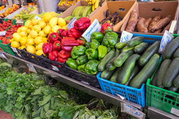 Great choice of vegetables for sale at a market