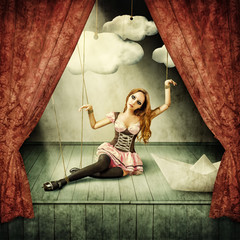 Beautiful woman marionette