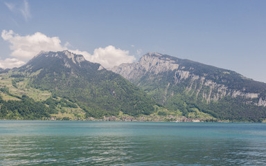 Spiez, Stadt, Thunersee, Ufer, Merligen, Sigriswil, Beatenberg, Berner Oberland, Alpen, Schweiz