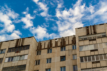 Cloudy Blue Sky Skyscape and Apartments