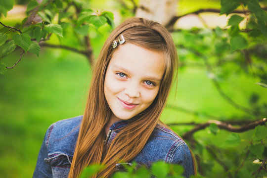 portrait of pretty teen girl smiling