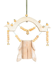  wooden cowbell isolated on white