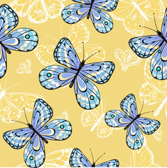 Fototapeta na wymiar Seamless pattern of butterflies