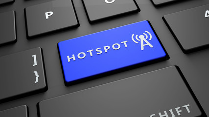 Fototapeta premium hotspot blue keyboard