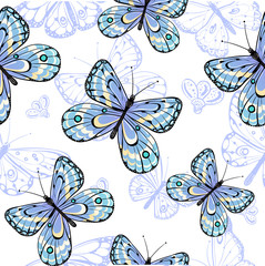 Seamless pattern of butterflies