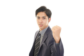 ガッツポーズのビジネスマン