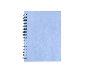 Light blue notebook on isolated white