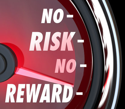 No Risk No Reward Words Speedometer Investment ROI