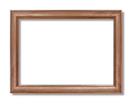 wooden frame on the white background