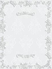 White Vintage Background with Floral