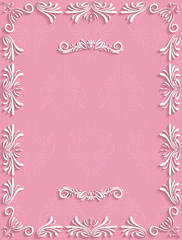 Pink Vintage Background with Floral