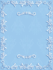 Blue Vintage Background with Floral