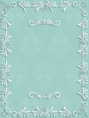 Green Vintage Background with Floral