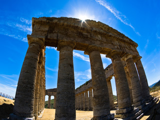 Old greek temple at Segesta, Sicily, Italy