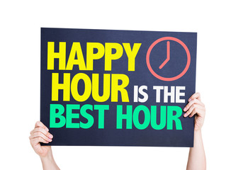 Happy Hour is the Best Hour card isolated on white