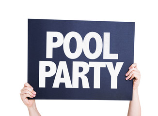 Pool Party card isolated on white