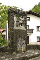 Fototapeta premium Monument to fallen Italian soldiers above Caporetto in Kobarid. Slovenia