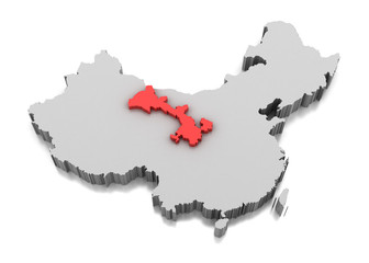 Obraz premium Map of Gansu