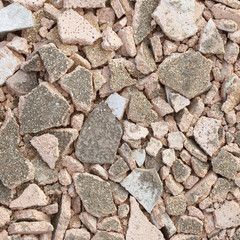 Concrete debris on construction site background