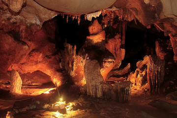 Stalactite rock formations in Lawa Cave. Kanchanaburi province, Thailand © Reise-und Naturfoto
