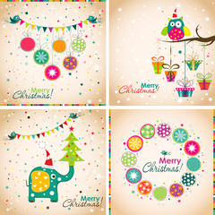 Template Christmas greeting card, vector illustration