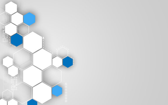 vector abstract hexagon technology concept clean design background
